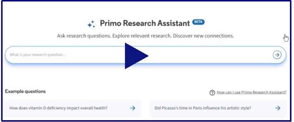 Primo research assistant demonstartion video